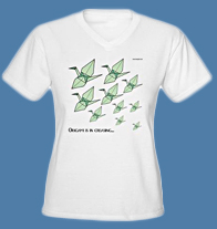 Origami is in creasing t-shirt