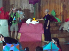 Giant Origami Snoopy and Doghouse